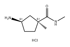 (1S,3R)-3-amino-N,1-dimethyl-cyclopentanecarboxamide hydrochloride Struktur