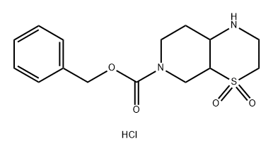 6H-Pyrido[3,4-b][1,4]thiazine-6-carboxylic acid, octahydro-, phenylmethyl ester, 4,4-dioxide, hydrochloride (1:1) Struktur