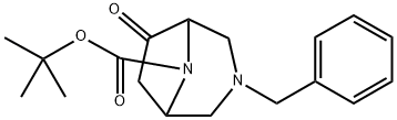 3,8-Diazabicyclo[3.2.1]octane-8-carboxylic acid, 6-oxo-3-(phenylmethyl)-, 1,1-dimethylethyl ester Struktur