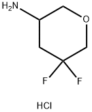 5,5-Difluorotetrahydro-2H-pyran-3-amine hydrochloride Struktur