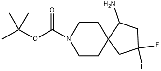 tert-butyl 4-amino-2,2-difluoro-8-azaspiro[4.5]decane-8-carboxylate Struktur