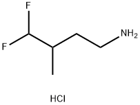 1-Butanamine, 4,4-difluoro-3-methyl-, hydrochloride (1:1) Struktur