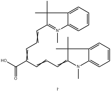 2-[(1E,3Z,5E,7E)-4-Carboxy-7-(1,3,3-trimethyl-1,3-dihydro-2H-indol-2-ylidene)-1,3,5-heptatrien-1-yl]-1,3,3-trimethyl-3H-indolium Iodide Struktur