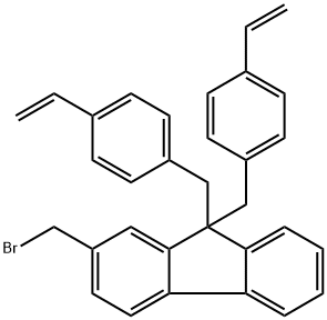 2-(Bromomethyl)-9,9-bis[(4-ethenylphenyl)methyl]-9H-fluorene Struktur