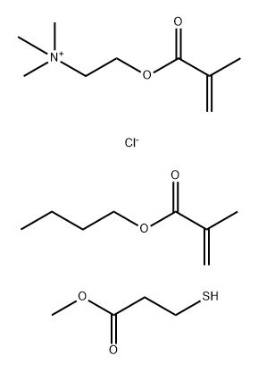 Ethanaminium, N,N,N-trimethyl-2-[(2-methyl-1-oxo-2-propen-1-yl)oxy]-, chloride (1:1), telomer with butyl 2-methyl-2-propenoate and methyl 3-mercaptopropanoate Struktur