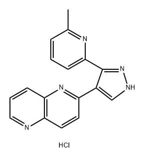 1,5-Naphthyridine, 2-[3-(6-methyl-2-pyridinyl)-1H-pyrazol-4-yl]-, hydrochloride (1:1) Struktur