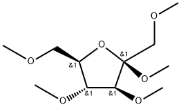 Methyl 1-O,3-O,4-O,6-O-tetramethyl-β-D-fructofuranoside Struktur