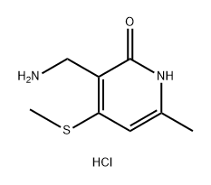 2(1H)-Pyridinone, 3-(aminomethyl)-6-methyl-4-(methylthio)-, hydrochloride (1:1) Struktur