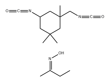 2-Butanone, oxime, polymer with 5-isocyanato-1-(isocyanatomethyl)-1,3,3-trimethylcyclohexane (9CI) Struktur