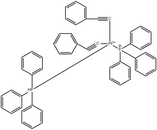 Platinum, bis(phenylethynyl)bis(triphenylphosphine)-, (SP-4-1)- Struktur