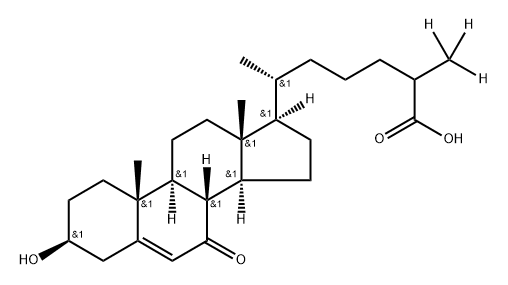 Cholest-5-en-26-oic-27,27,27-d3 acid, 3-hydroxy-7-oxo-, (3β)- Struktur