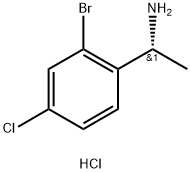 (1R)-1-(2-bromo-4-chlorophenyl)ethan-1-amine hydrochloride Struktur