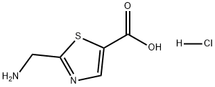 5-Thiazolecarboxylic acid, 2-(aminomethyl)-, hydrochloride (1:1) Struktur