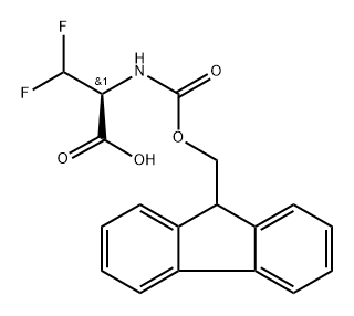 (S)-2-((((9H-fluoren-9-yl)methoxy)carbonyl)amino)-3,3-difluoropropanoic acid Struktur