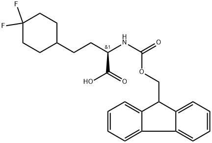 (R)-Fmoc-2-amino-4-(4,4-difluorocyclohexyl)butanoic acid Struktur