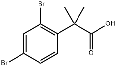 2-(2,4-dibromophenyl)-2-methyl-propanoic acid Struktur