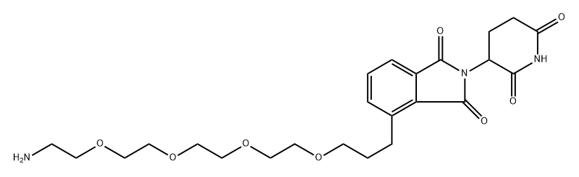 4-(1-amino-3,6,9,12-tetraoxapentadecan-15-yl)-2-(2,6-dioxopiperidin-3-yl)isoindoline-1,3-dione Struktur