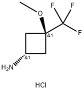 Cyclobutanamine, 3-methoxy-3-(trifluoromethyl)-, hydrochloride (1:1), trans- Struktur