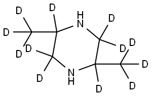 2,5-bis(methyl-d3)piperazine-2,3,3,5,6,6-d6 Struktur