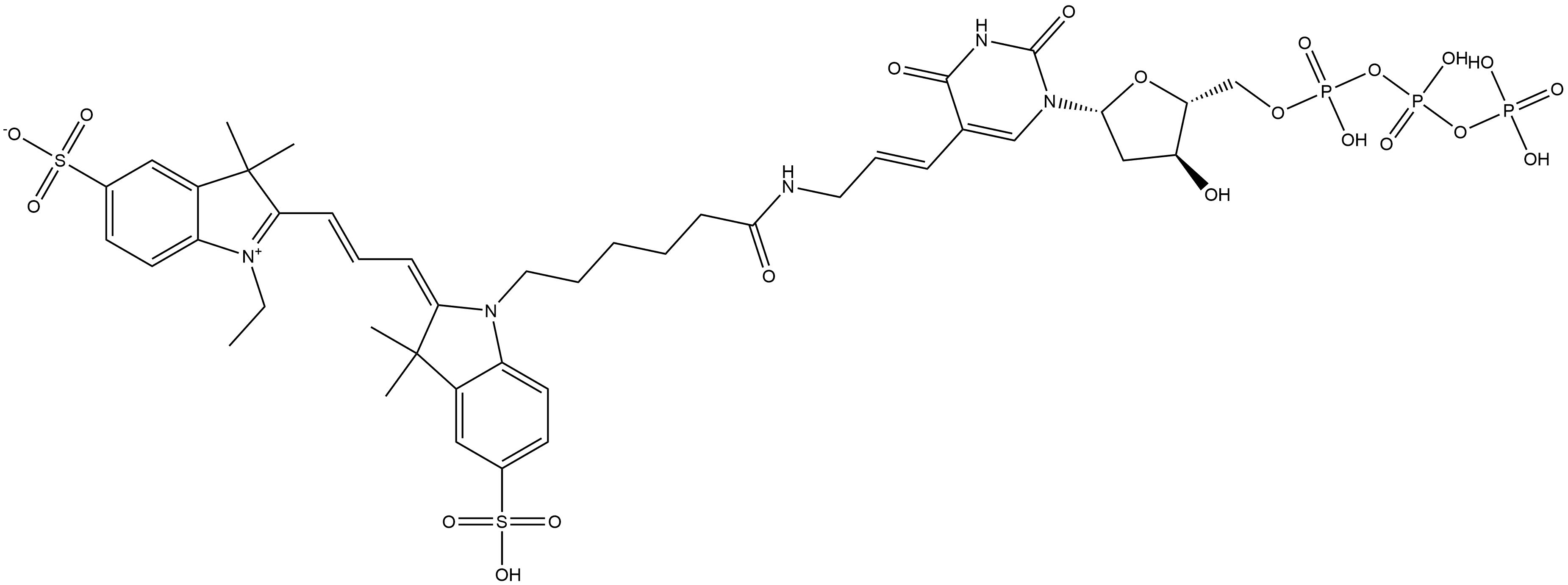 Cy3-dUTP 1mM Sodium Solution Struktur