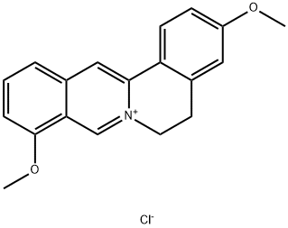 Dibenzo[a,g]quinolizinium, 5,6-dihydro-3,9-dimethoxy-, chloride (1:1) Struktur