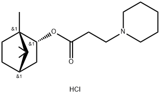 1-Piperidinepropanoic acid, (1S,2R,4S)-1,7,7-trimethylbicyclo[2.2.1]hept-2-yl ester, hydrochloride (1:1) Struktur