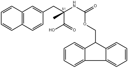 2-Naphthalenepropanoic acid, α-[[(9H-fluoren-9-ylmethoxy)carbonyl]amino]-α-methyl-, (αS)- Struktur