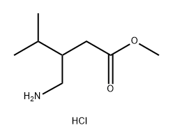 Pentanoic acid, 3-(aminomethyl)-4-methyl-, methyl ester, hydrochloride (1:1) Struktur