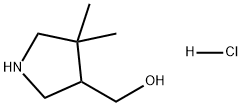 3-Pyrrolidinemethanol, 4,4-dimethyl-, hydrochloride (1:1) Struktur