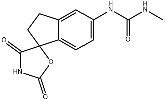 1-(2',4'-dioxo-2,3-dihydrospiro[indene-1,5'-oxazolidin]-5-yl)-3-methylurea Struktur