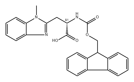 N-α-(9-Fluorenylmethoxycarbonyl)-3-(1-methylbenzimidazol-2-yl)-L-alanine Struktur