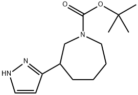 tert-butyl 3-(1H-pyrazol-3-yl)azepane-1-carboxylate Struktur