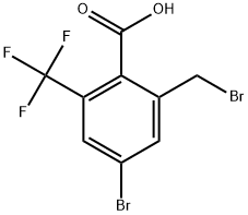 4-bromo-2-(bromomethyl)-6-(trifluoromethyl)benzoicacid Struktur