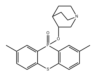 2,8-Dimethyl-10-[(quinuclidin-3-yl)oxy]-10H-phenothiaphosphine 10-oxide Struktur