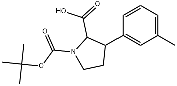 1-[(tert-butoxy)carbonyl]-3-(3-methylphenyl)pyrrolidine-2-carboxylic acid Struktur