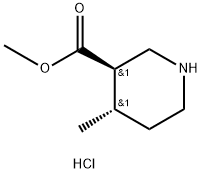 3-Piperidinecarboxylic acid, 4-methyl-, methyl ester, hydrochloride (1:1), (3R,4S)- Struktur