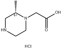 1-Piperazineacetic acid, 2-methyl-, hydrochloride (1:1), (2S)- Struktur