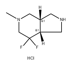 rel-(3aS,7aR)-7,7-difluoro-5-methyl-2,3,3a,4,6,7a-hexahydro-1H-pyrrolo[3,4-c]pyridine?dihydrochloride Struktur