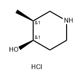 4-Piperidinol, 3-methyl-, hydrochloride (1:1), (3S,4R)- Struktur