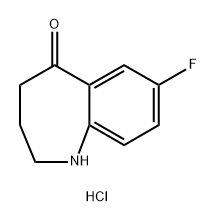 5H-1-Benzazepin-5-one, 7-fluoro-1,2,3,4-tetrahydro-, hydrochloride (1:1) Struktur