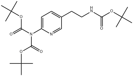 Imidodicarbonic acid, 2-[5-[2-[[(1,1-dimethylethoxy)carbonyl]amino]ethyl]-2-pyridinyl]-, 1,3-bis(1,1-dimethylethyl) ester Struktur