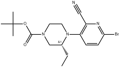 tert-butyl (3R)-4-(6-bromo-2-cyanopyridin-3-yl)-3-ethylpiperazine-1-carboxylate Struktur