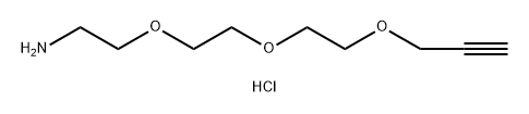 2-(2-(2-(prop-2-yn-1-yloxy)ethoxy)ethoxy)ethan-1-amine hydrochloride Struktur