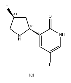 2(1H)-Pyridinone, 5-fluoro-3-[(2R,4S)-4-fluoro-2-pyrrolidinyl]-, hydrochloride (1:1) Struktur