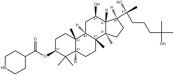 Dammarane-3,12,20,25-tetrol, 3-(4-piperidinecarboxylate), (3β,12β,20R)- Struktur