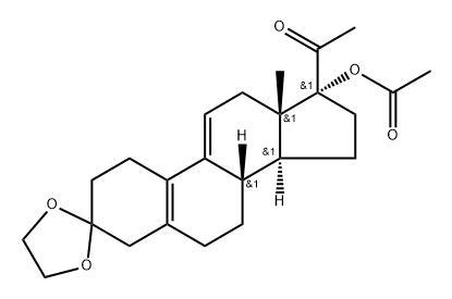 (1R,11aS)-1-acetyl-11a-methyl-2,3,3a,3b,4,5,6,8,9,11-decahydrospiro[cyclopenta[a]phenanthrene-7,2'-[1,3]dioxolan]-1-yl acetate Struktur