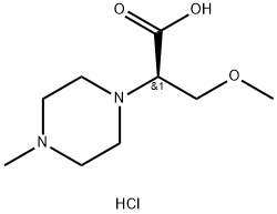 1-Piperazineacetic acid, α-(methoxymethyl)-4-methyl-, hydrochloride (1:2), (αR)- Struktur