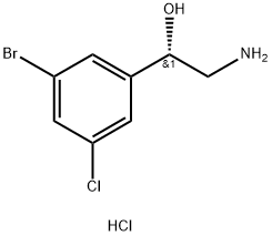 Benzenemethanol, α-(aminomethyl)-3-bromo-5-chloro-, hydrochloride (1:1), (αS)- Struktur