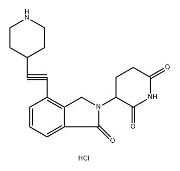 3-(1-Oxo-4-(piperidin-4-ylethynyl)isoindolin-2-yl)piperidine-2,6-dione hydrochloride Struktur