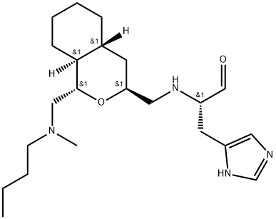 1H-Imidazole-5-propanal, α-[[[(1S,3S,4aR,8aS)-1-[(butylmethylamino)methyl]octahydro-1H-2-benzopyran-3-yl]methyl]amino]-, (αS)- Struktur